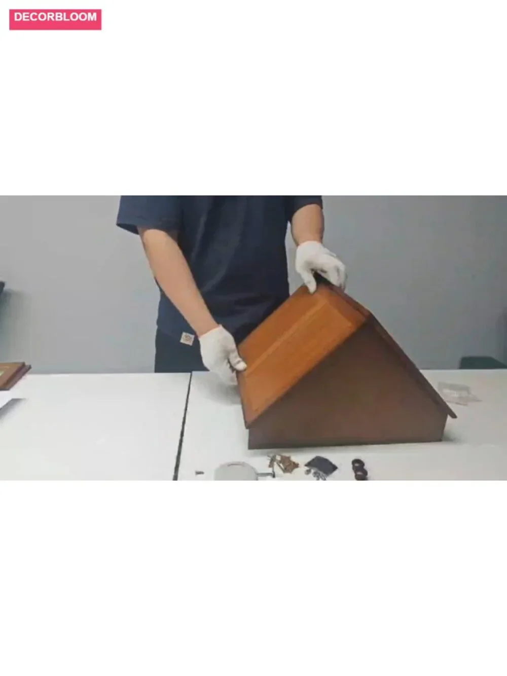 Large Corner Bread Box with Bamboo Material and Magnetic Latch